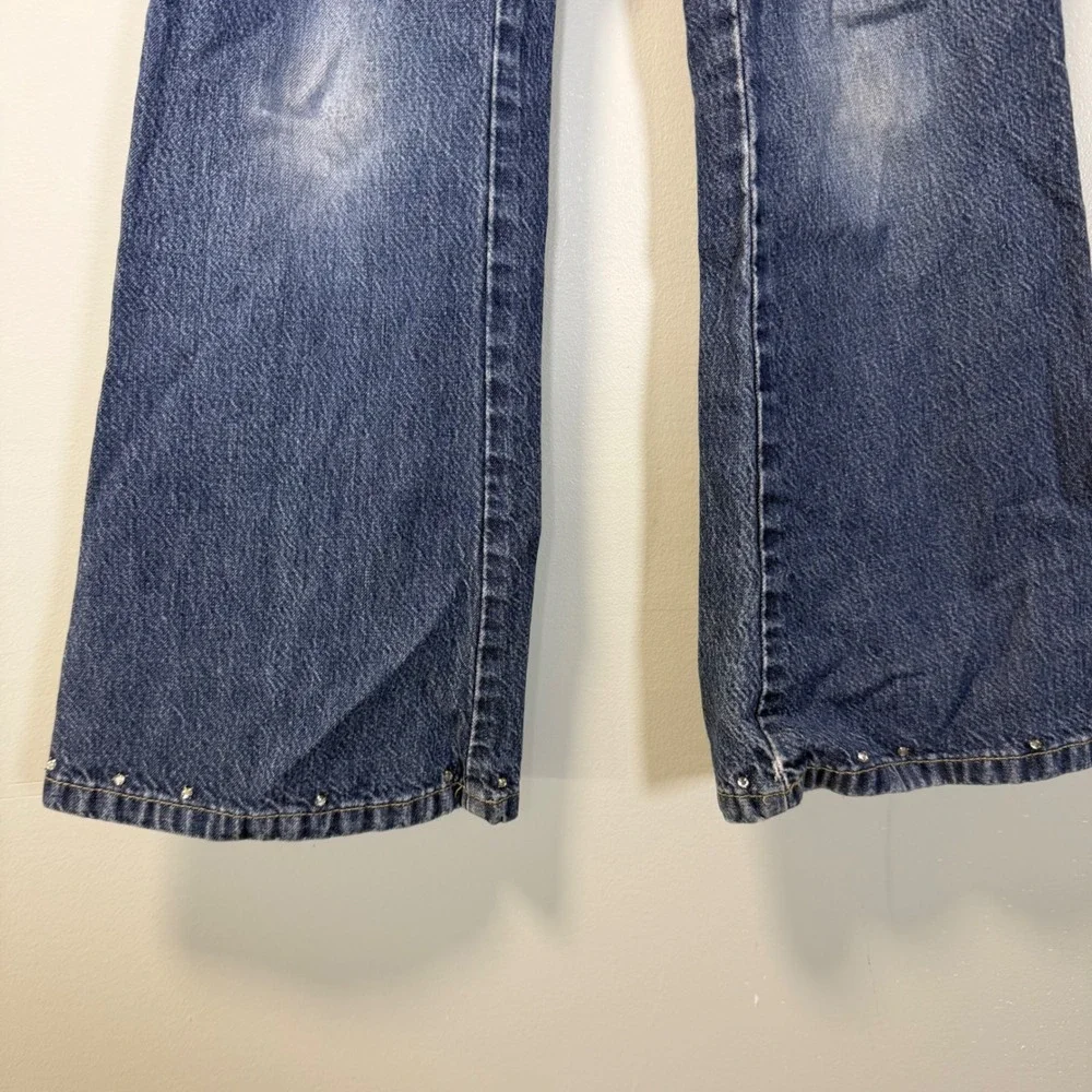 Old Navy Girls Vintage Y2K Studded Flare Leg Blue Jeans Size 8 138274-00-1‎